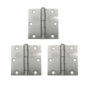Pack 3 Bisagras Acero Odis 3,5”×3,5”× 2,0mm - Plata