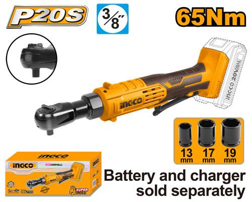 Llave chicharra 3/8" 20V/65NM ( sin bateria y cargador) (CDRLI2060151) INGCO