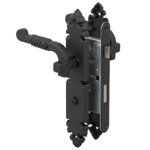 Cerradura Embutida Rústica B40 Negra de Baño POLI