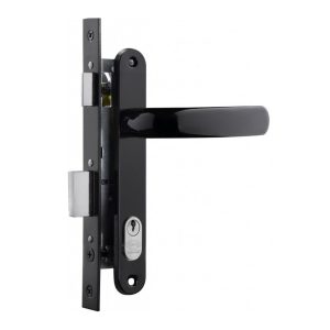 Cerradura Embutida Perfil Aluminio Puerta Abatir Negro POLI