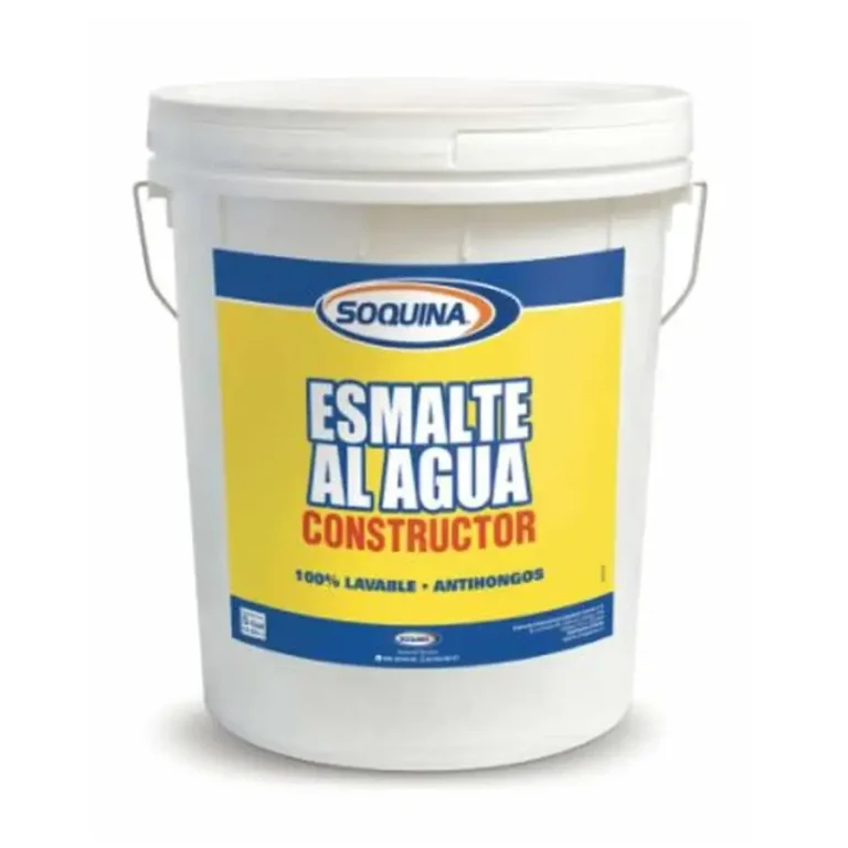 Esmalte al agua constructor blanco, tineta 4 galones, Soquina