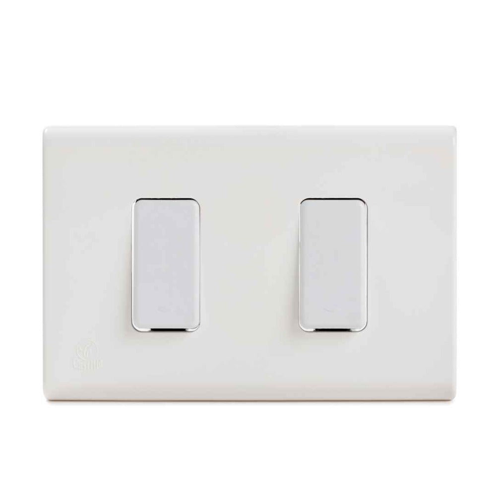 Interruptor embutido doble 9/15 10 A blanco Castillo