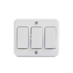 Interruptor sobrepuesto triple 9/32 10 A blanco Castillo