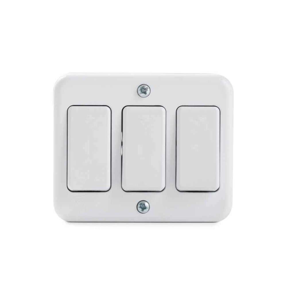 Interruptor sobrepuesto triple 9/32 10 A blanco Castillo