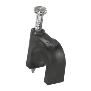 Grapa redonda negra 10 mm con clavo, imagen referencial