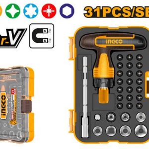 Juego desatornillador T + accesorios 31pzs (HKSDB0318) INGCO