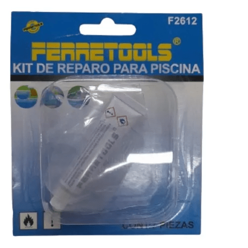 Kit de parches transparentes para piscina con adhesivo Ferretools