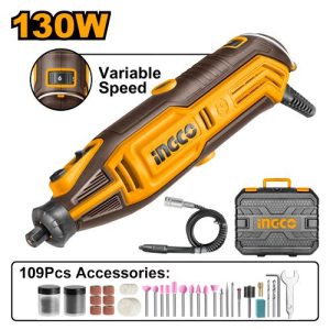 Herramienta rotativa 130 W con eje flexible y 109 accesorios (MG13328) INGCO