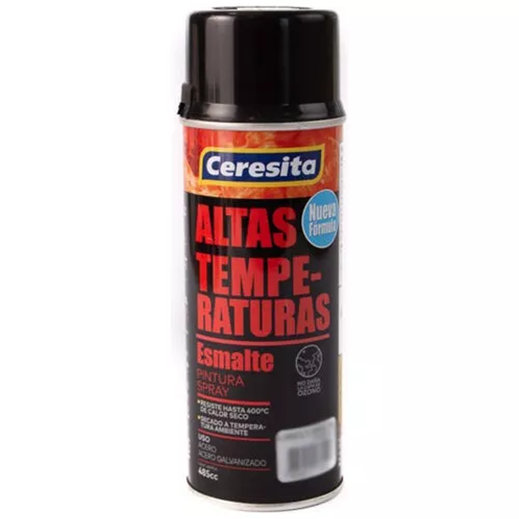 Esmalte en aerosol de alta temperatura, negro Ceresita