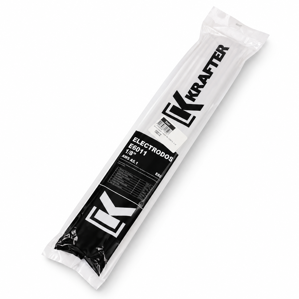 Electrodo E6011, 1/8″, paquete de 500 g Krafter