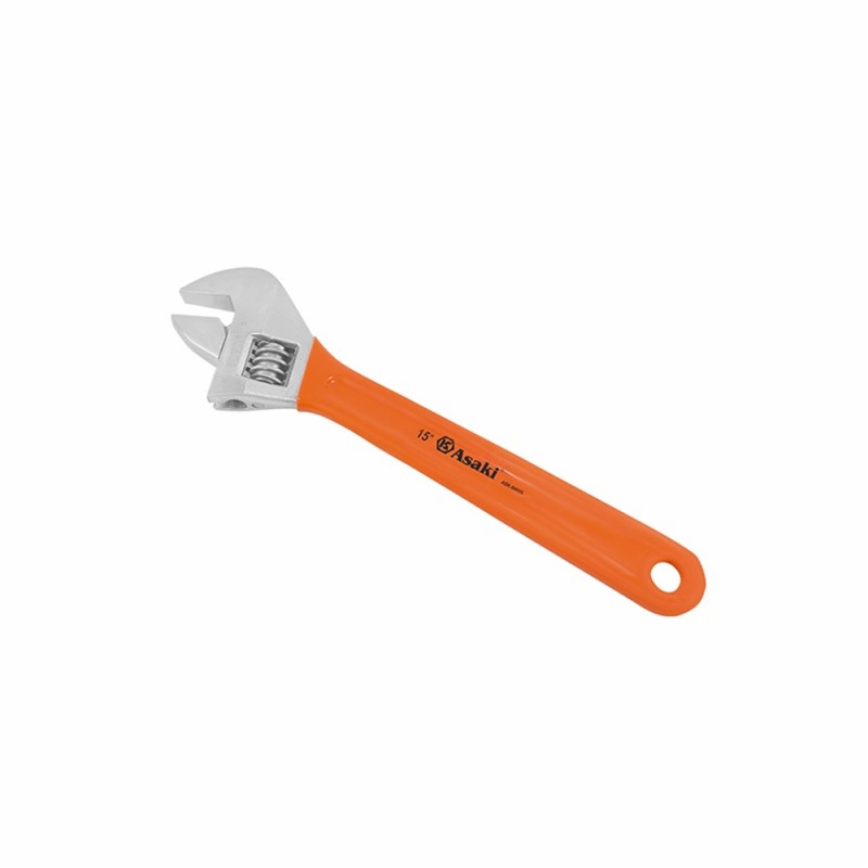 Llave francesa ajustable 15″ mango naranja Asaki