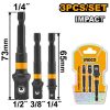 Juego de adaptadores de impacto para dados de ¼″, ⅜″ y ½″, 3 piezas (AMN365A01) INGCO