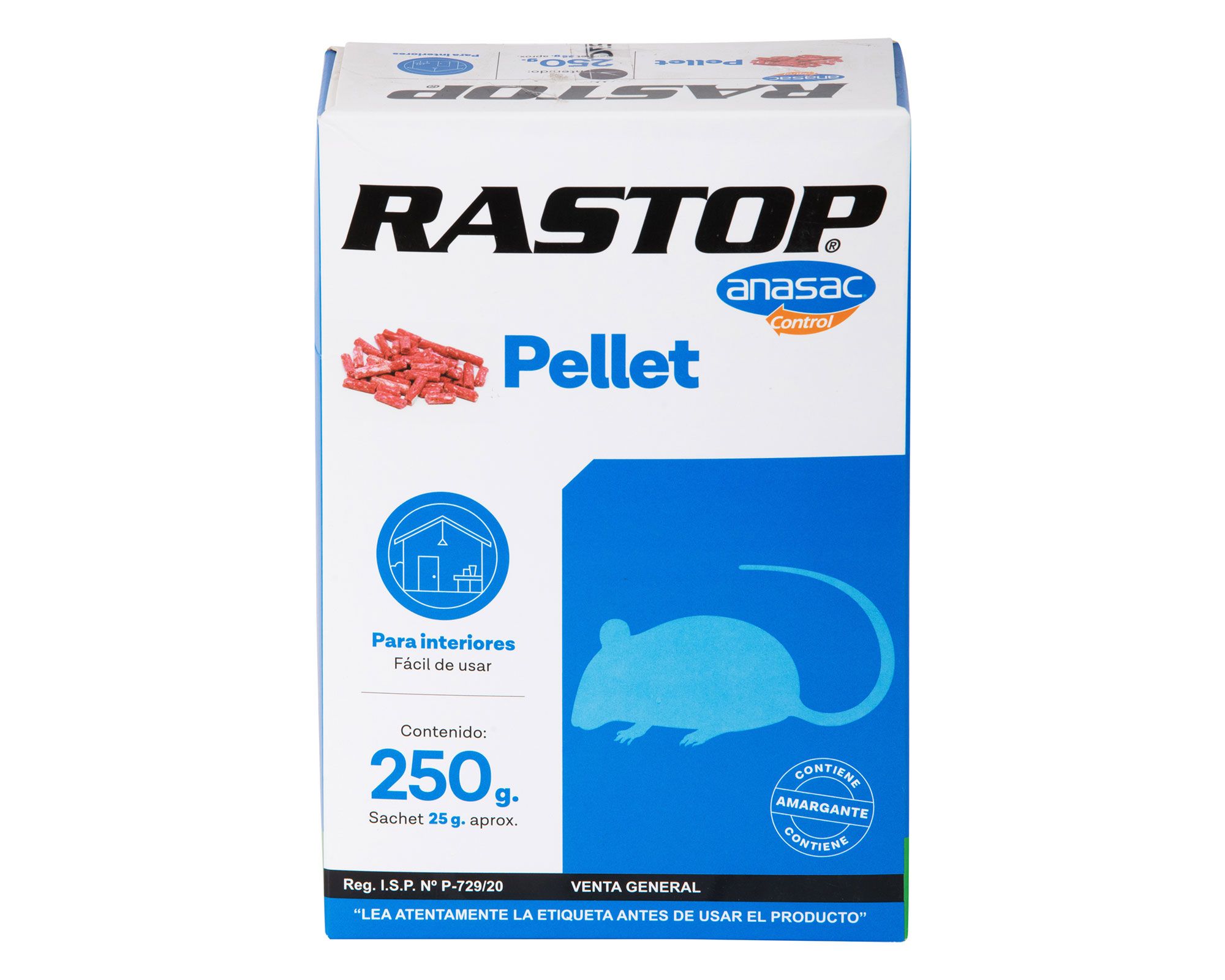Rastop pellet raticida 250gr Anasac