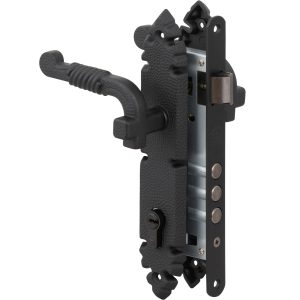 Cerradura Embutida Rústica B40 Negra de Oficina POLI