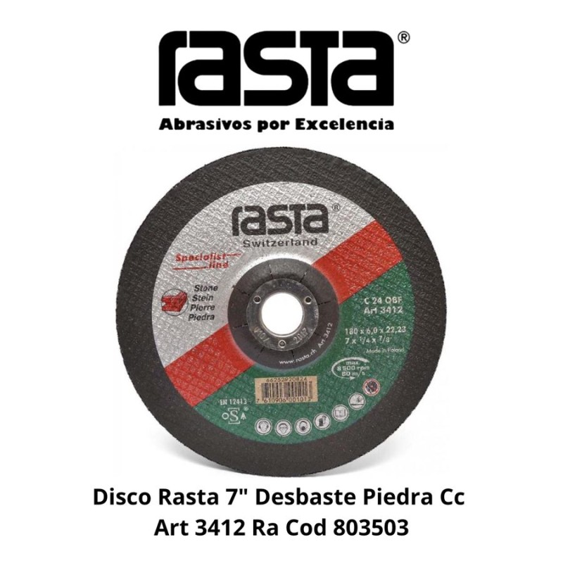 Disco de desbaste para piedra 7″ Rasta