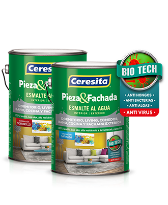 Esmalte al agua Pieza y Fachada blanco, tineta 4 galones, Ceresita