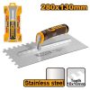 Llana dentada de acero inoxidable de 280 × 130 mm, diente de 10 mm (HPTT28138) INGCO