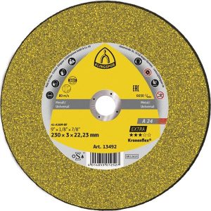 Disco de corte metal 9″ 230 × 3 × 22.23 mm A24 Klingspor
