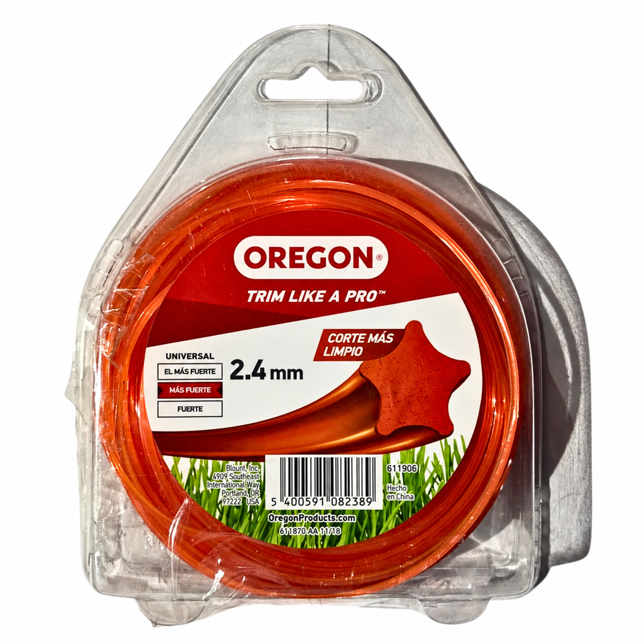 Nylon estrella para orilladora Oregon naranjo 2,4 mm × 34 m